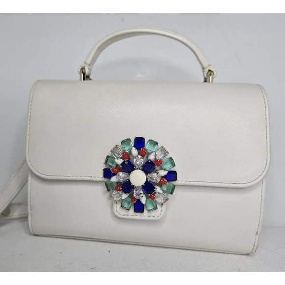 Kate Spade Lovitt Firework Buckle Small Top-handle Bag In Optic White - Picture 2 of 12